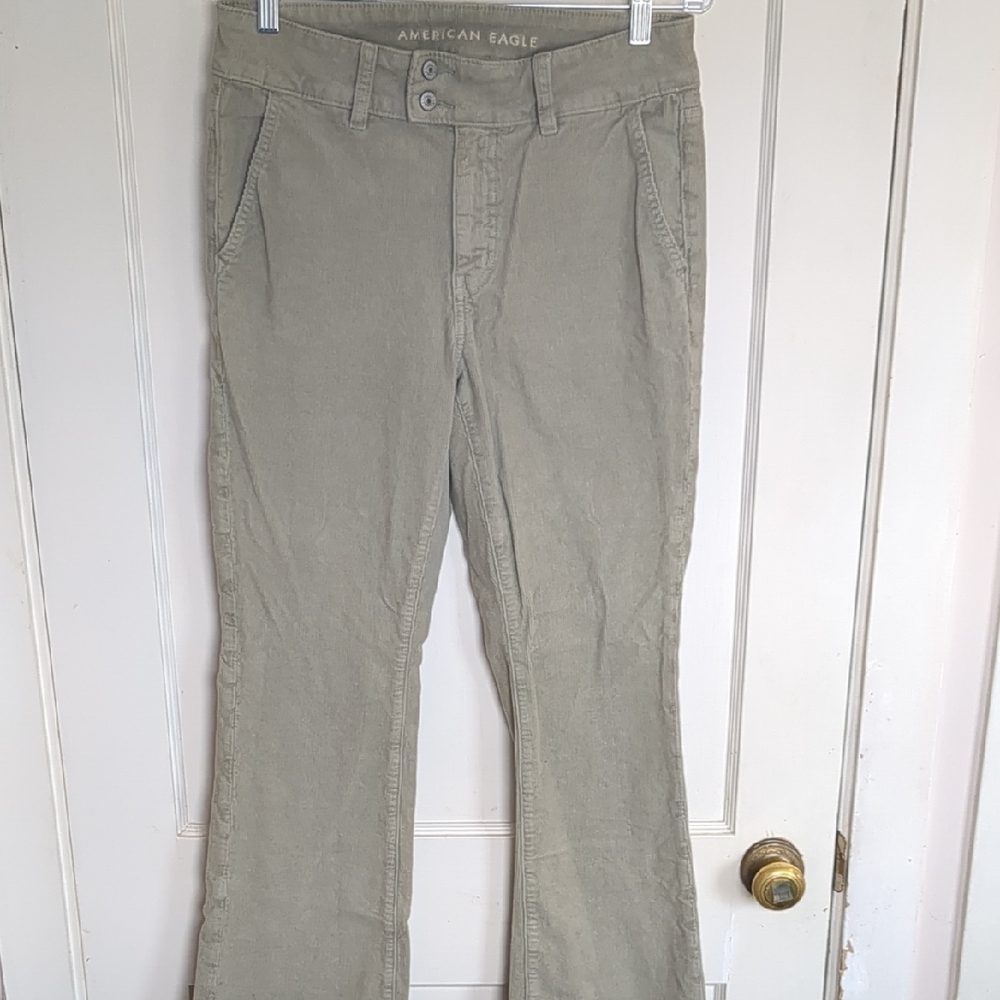 American Eagle Outfitters Olive Green Flare Jeans